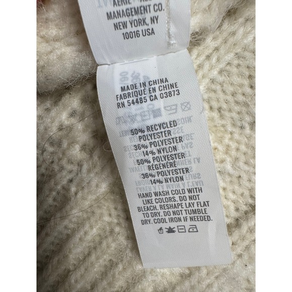 Aerie Cream Cable Knit Scarf Soft Warm Winter Accessory One Size - Picture 6 of 6